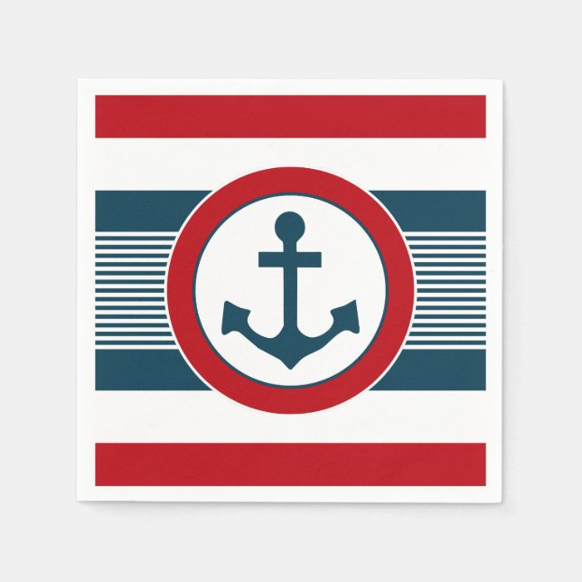 Serviette En Papier Nautical design (Devant)