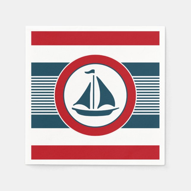 Serviette En Papier Nautical design (Devant)