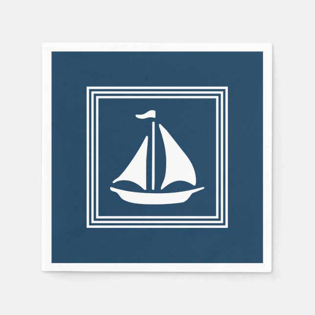 Serviette En Papier Nautical design (Devant)