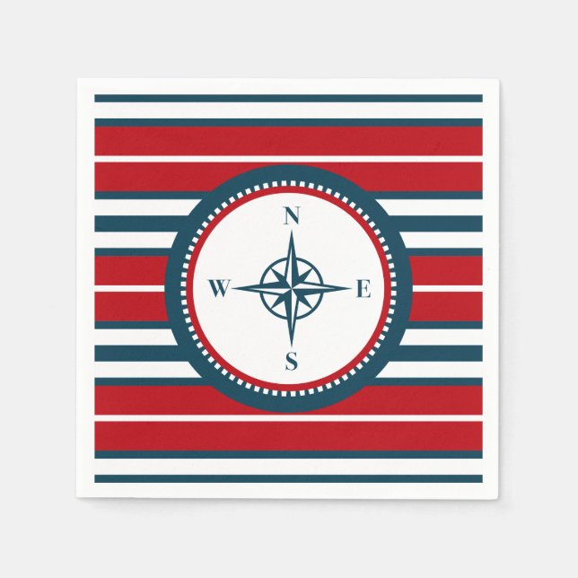Serviette En Papier Nautical design (Devant)