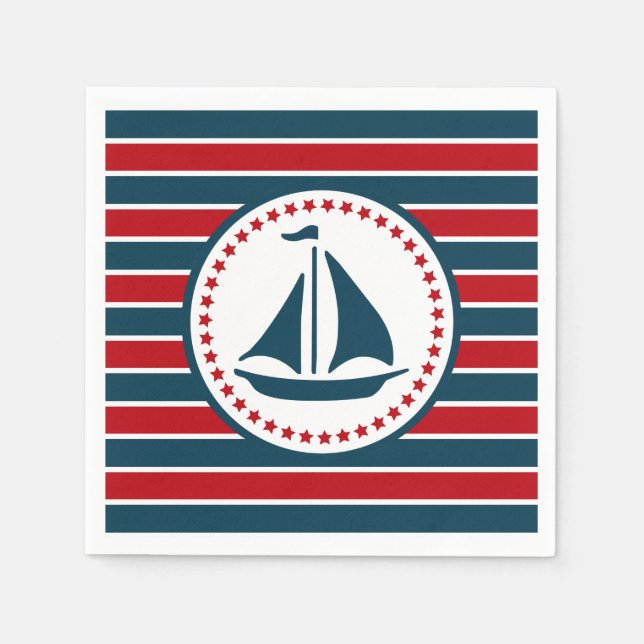 Serviette En Papier Nautical design (Devant)