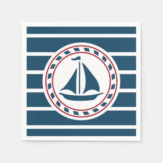 Serviette En Papier Nautical design (Devant)