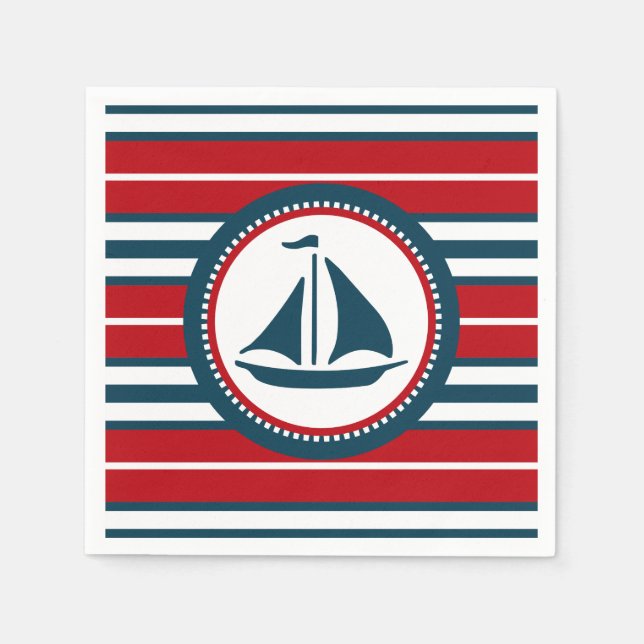 Serviette En Papier Nautical design (Devant)