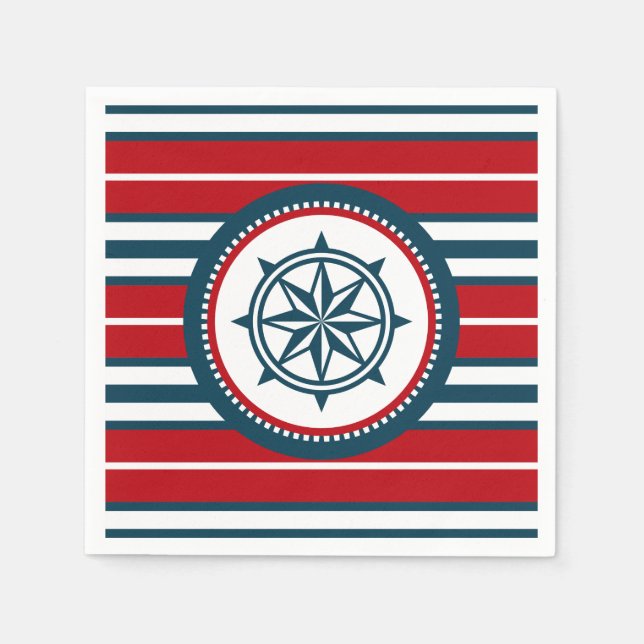 Serviette En Papier Nautical design (Devant)