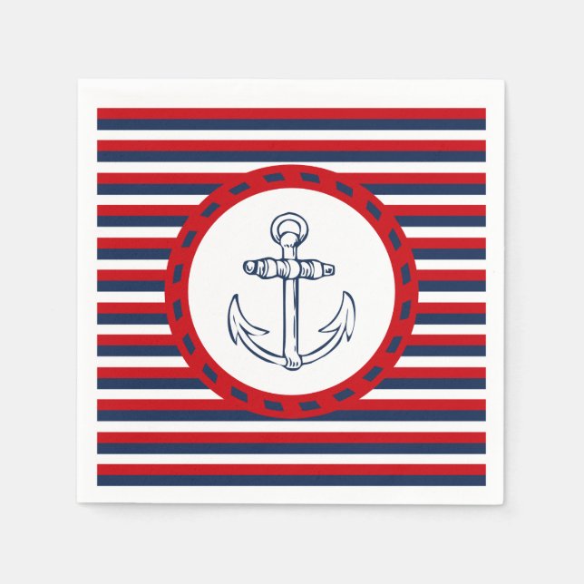 Serviette En Papier Nautical design (Devant)