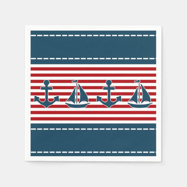 Serviette En Papier Nautical design (Devant)