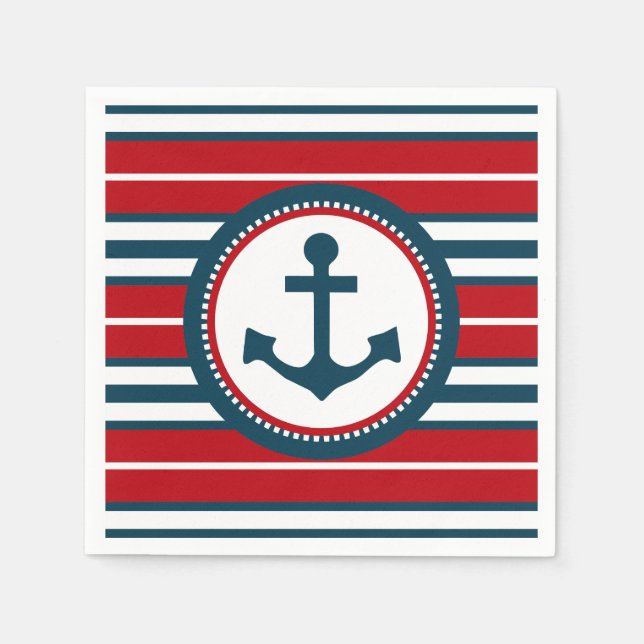 Serviette En Papier Nautical design (Devant)