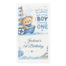 Nautical Teddy Bear Voilier 1er Anniversaire