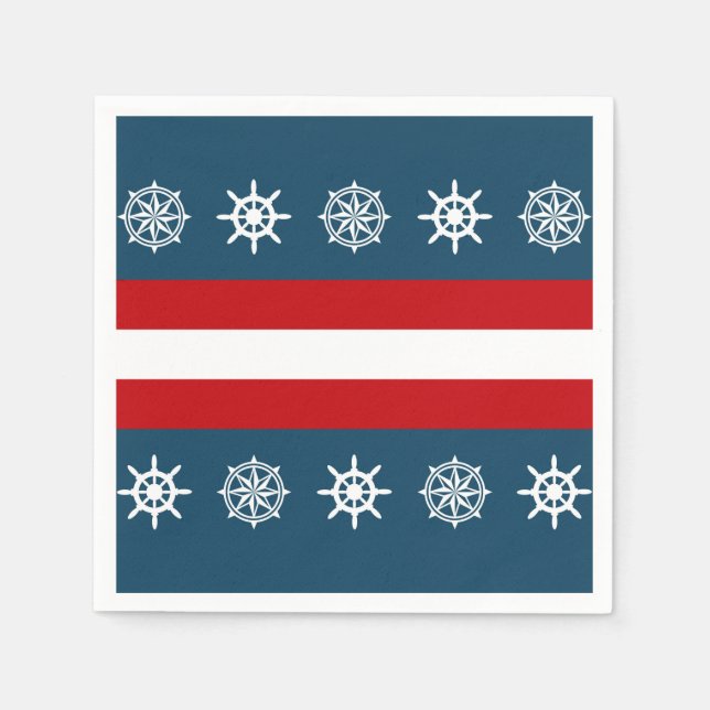 Serviette En Papier Nautical themed design (Devant)