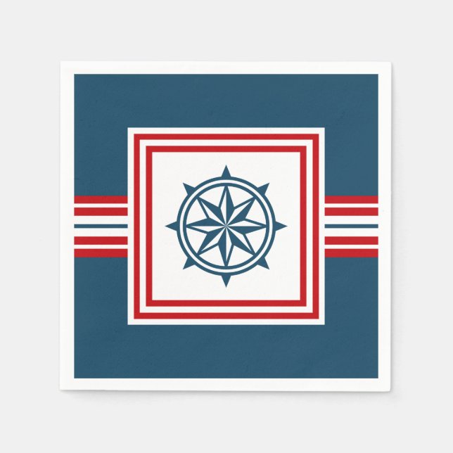 Serviette En Papier Nautical themed design (Devant)