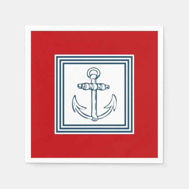 Serviette En Papier Nautical themed design (Devant)