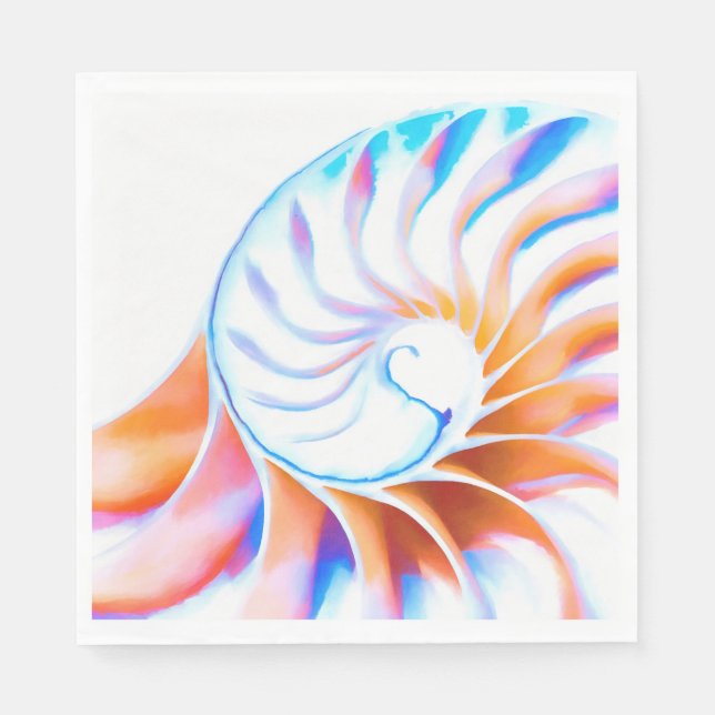 Serviette En Papier Nautilus coloré (Devant)