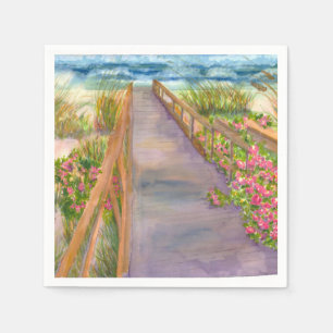 Serviette En Papier Nautique - Chemin vers la mer Cocktail Napkin