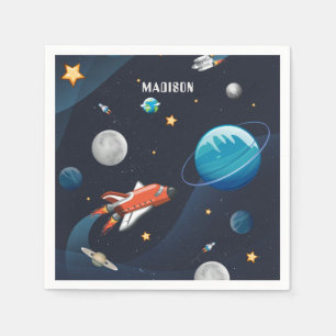 Serviette En Papier Navette spatiale personnalisée papier étoiles lune