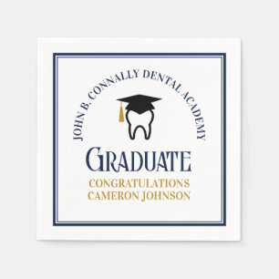 Serviette En Papier Navy Blue Dental School Custom Graduation Party