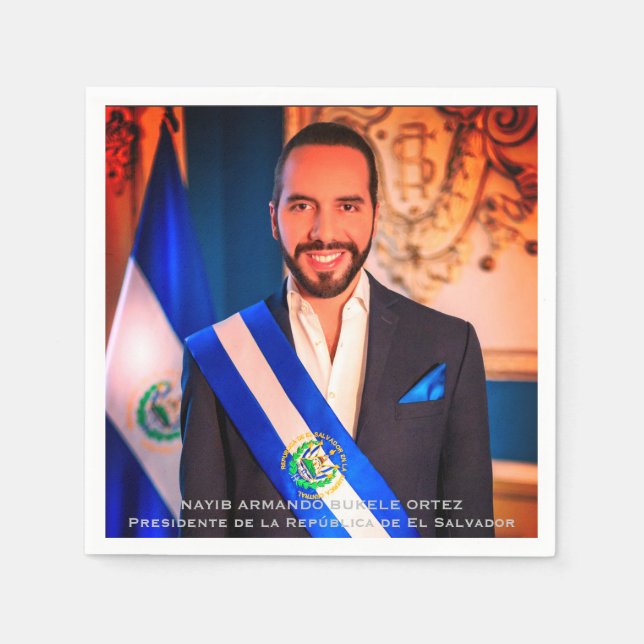 Serviette En Papier Nayib Bukele, Président du Salvador (Devant)
