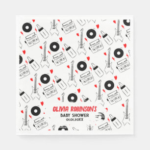 Serviette En Papier Né au Baby shower Rock Star