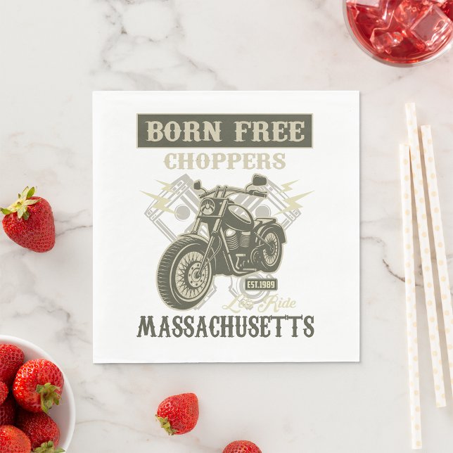 Serviette En Papier Né Choppers Gratuits Massachusetts serviettes (Créateur téléchargé)