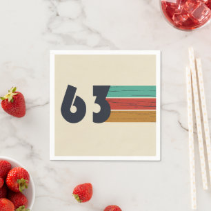 Serviette En Papier né en 1963 fête d'anniversaire vintage