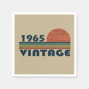 Serviette En Papier Né en 1965 élégant style vintage fête d'anniversai