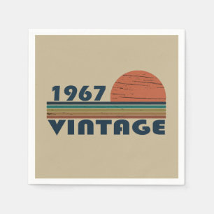 Serviette En Papier Né en 1967 fête d'anniversaire vintage