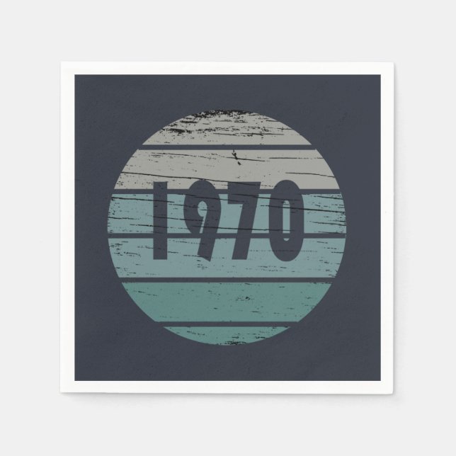 Serviette En Papier Né en 1970 anniversaire vintage (Devant)