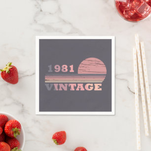 Serviette En Papier né en 1981 anniversaire vintage