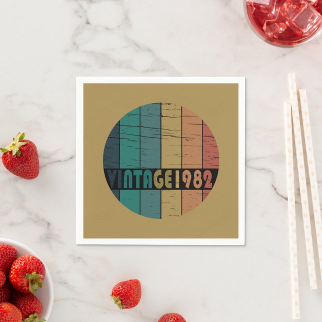 Serviette En Papier Né en 1982 anniversaire vintage (En situation)