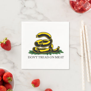 Serviette En Papier Ne marchez pas sur la viande drôle Gadsden drapeau