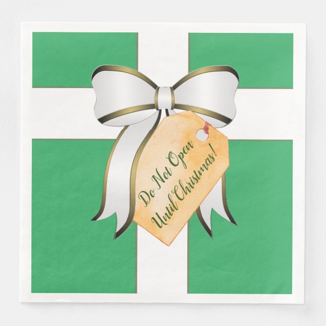 Serviette en papier 'Ne pas ouvrir avant Noël' (Devant)