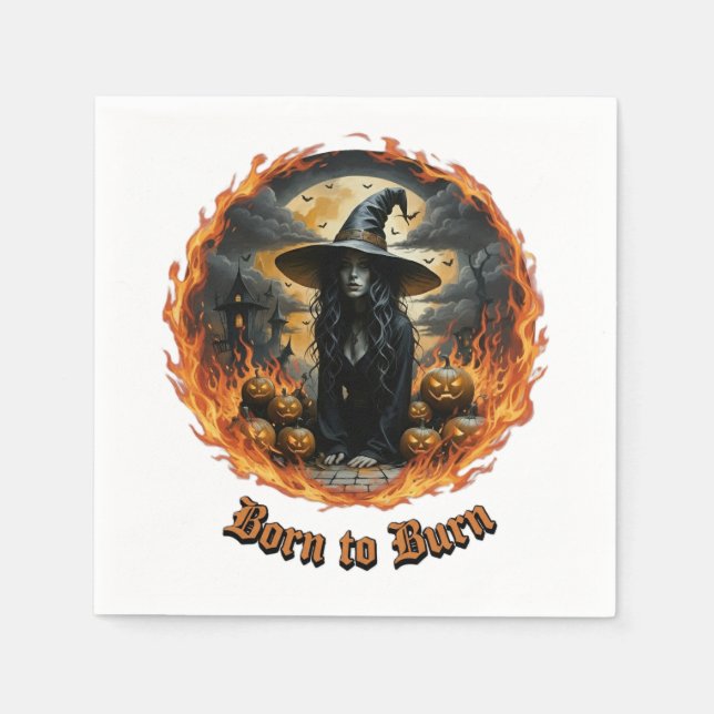 Serviette En Papier Né pour Burn Witch & Jack Papier Éffrayant Napkin (Devant)