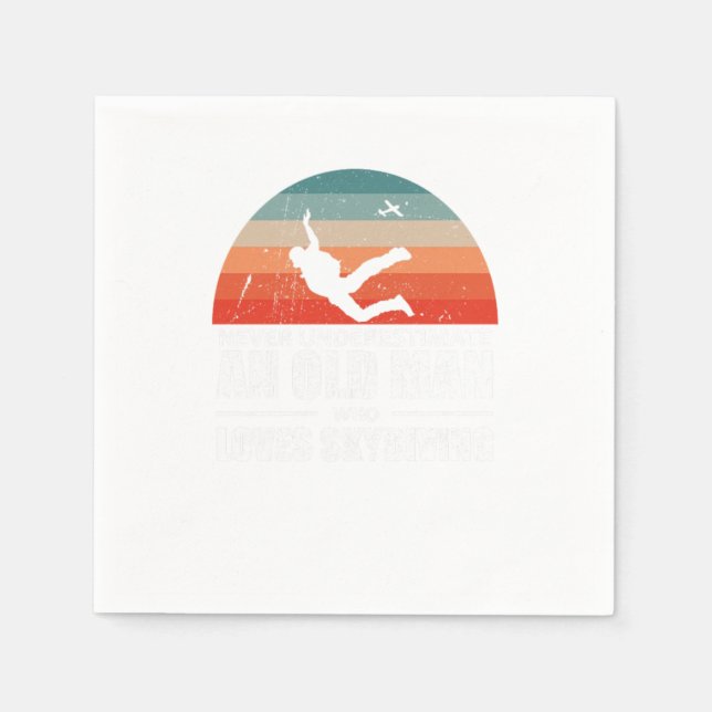 Serviette En Papier Ne Sous-Estimez Jamais Un Vieux Homme Qui Aime La  (Devant)