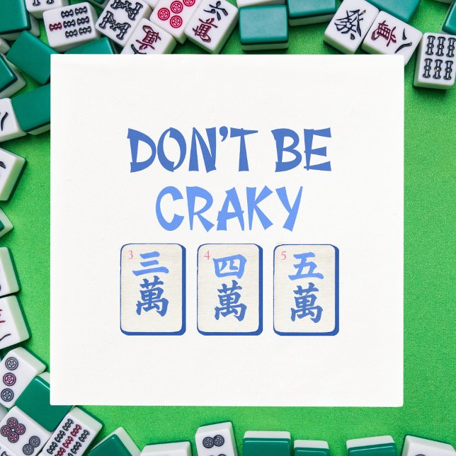 Serviette En Papier Ne soyez pas crétois Mahjong Blue Crak Carreaux (Créateur téléchargé)