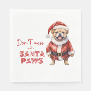 Serviette En Papier 'Ne vous embêtez pas avec Père Noël Paws' mignon a
