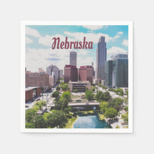 Serviette En Papier Nebraska City Skyline Omaha