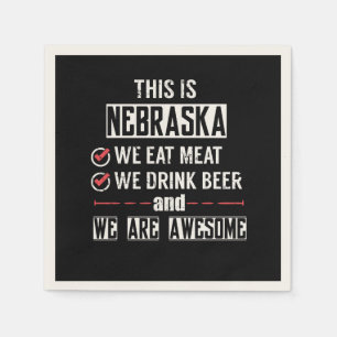 Serviette En Papier Nebraska Mangez De La Viande Bière Super