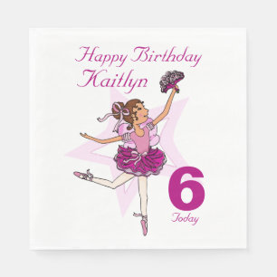 Serviette En Papier Née ballerine filles 6e anniversaire serviettes