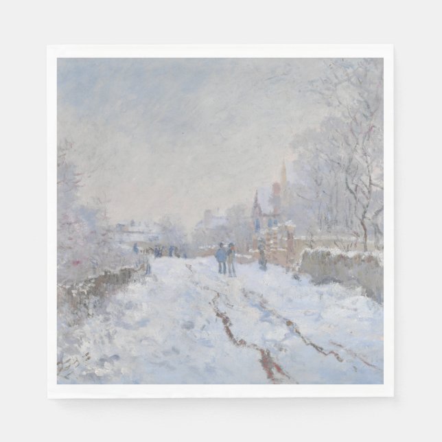 Serviette En Papier Neige à Argenteuil (par Claude Monet) (Devant)