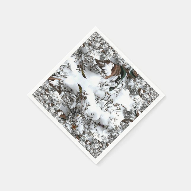Serviette En Papier Neige Abstraite (Coin)