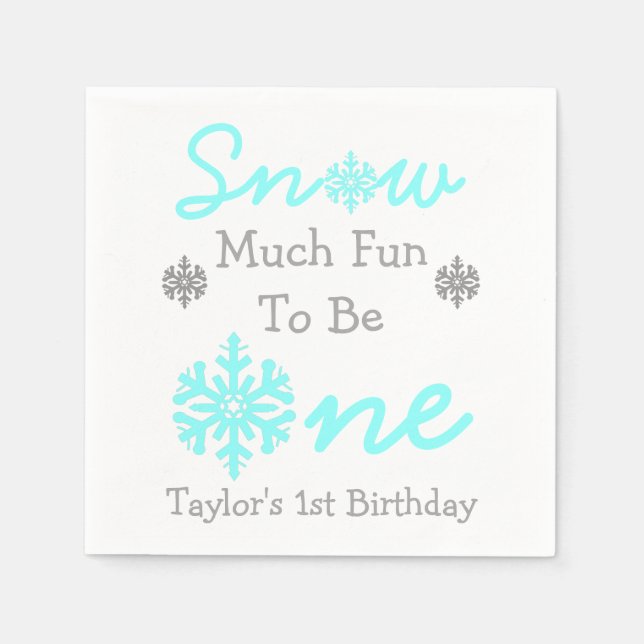 Serviette En Papier Neige Beaucoup De Plaisir D'Être Un (Devant)