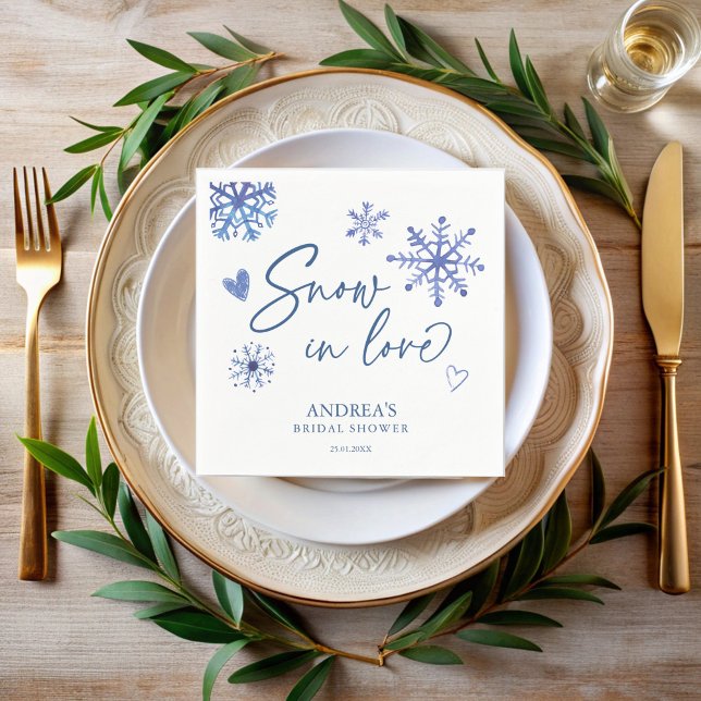 Serviette En Papier Neige dans les flocons de neige d'amour douche de  (Créateur téléchargé)