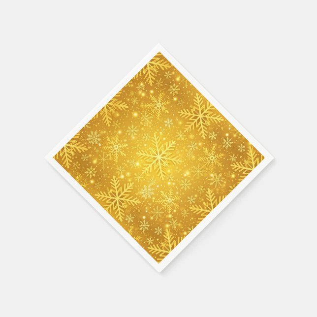 Serviette En Papier Neige dorée (Coin)