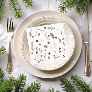 Serviette En Papier Neige en amour Hiver Fête des mariées florale