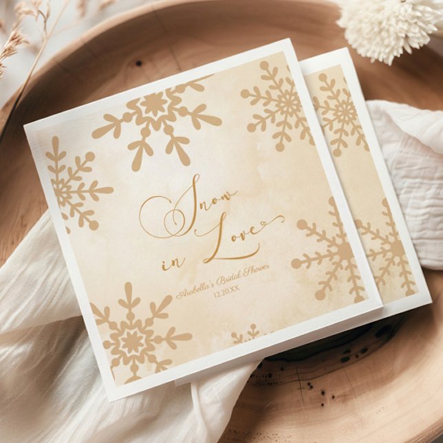 Serviette En Papier Neige en amour hiver Wonderland Fête des mariées (Créateur téléchargé)