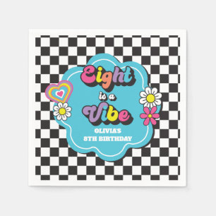 Serviette En Papier Neon 90s Rétro Eight est une ambiance 8e anniversa