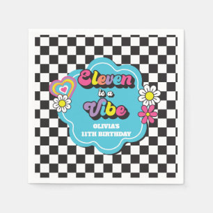 Serviette En Papier Neon 90s Retro Eleven est un Vibe 11e anniversaire