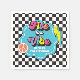 Serviette En Papier Neon 90s Retro Five est un Vibe 5e anniversaire