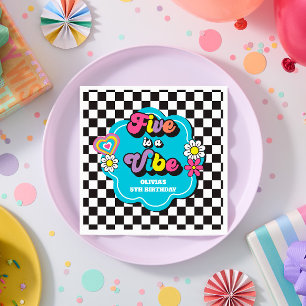 Serviette En Papier Neon 90s Retro Five est un Vibe 5e anniversaire