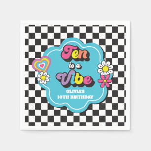 Serviette En Papier Neon 90s Retro Ten est un Vibe 10e anniversaire