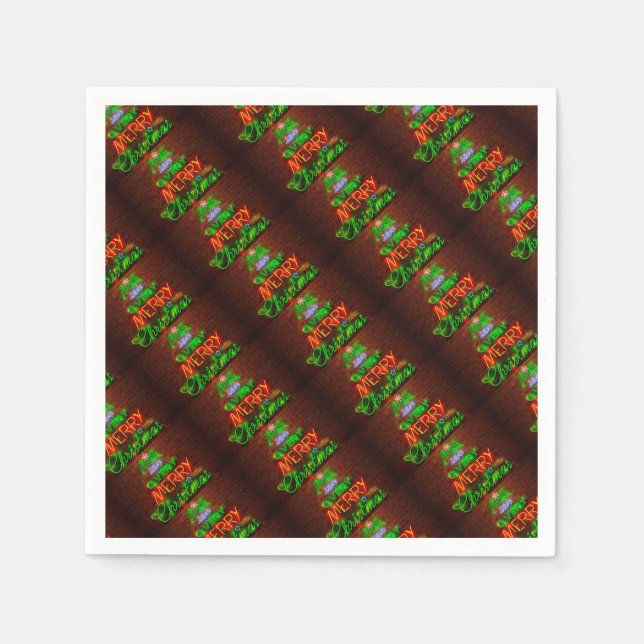 Serviette En Papier Neon A Un Très Joyeux Noël (Devant)